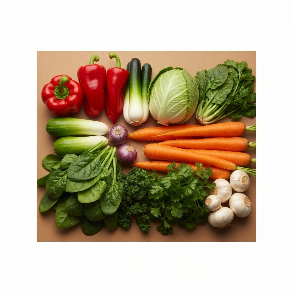 Colorful vegetables and nutritional variety